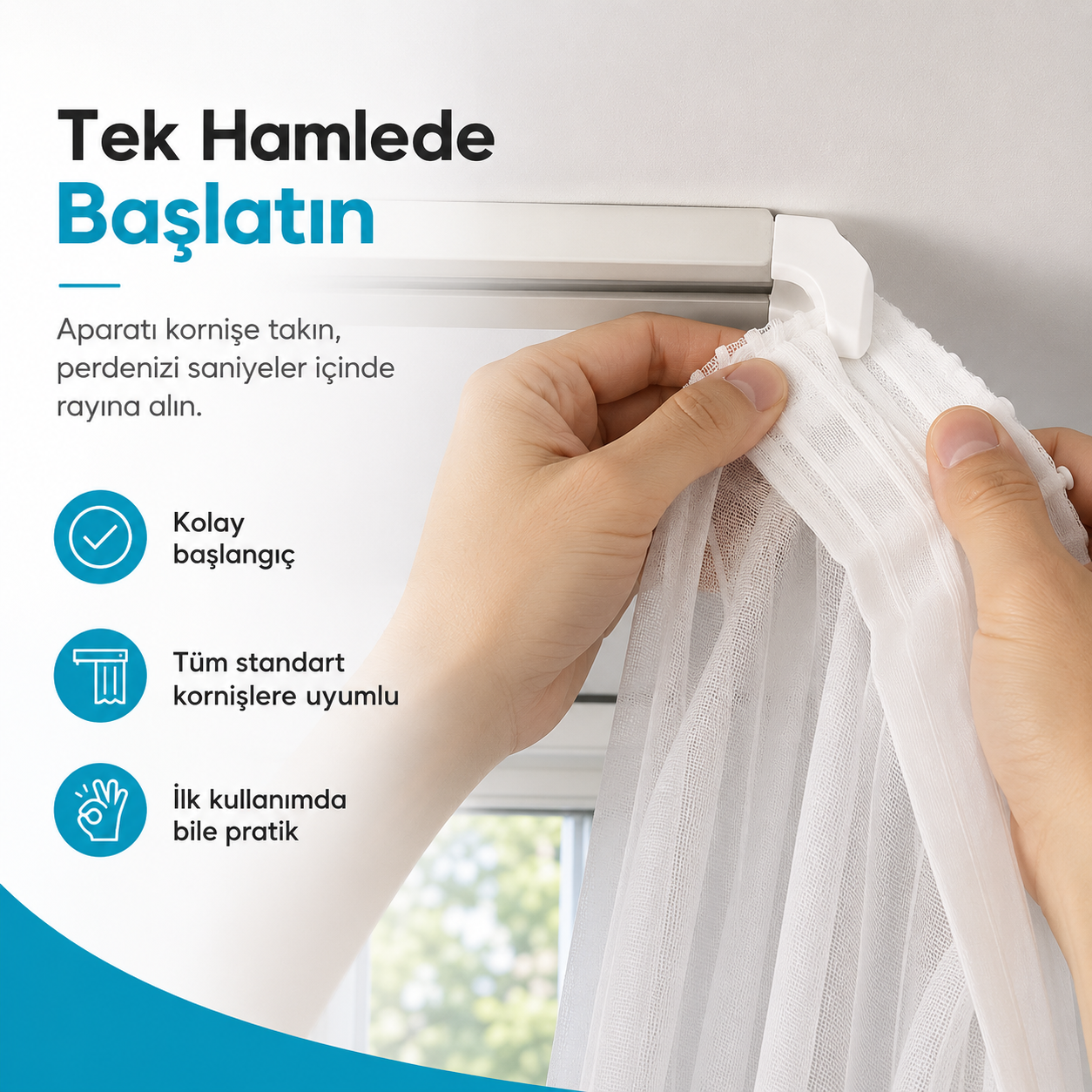 Rayında™ Perde Takmak, Artık Fermuar Çekmek Kadar Kolay